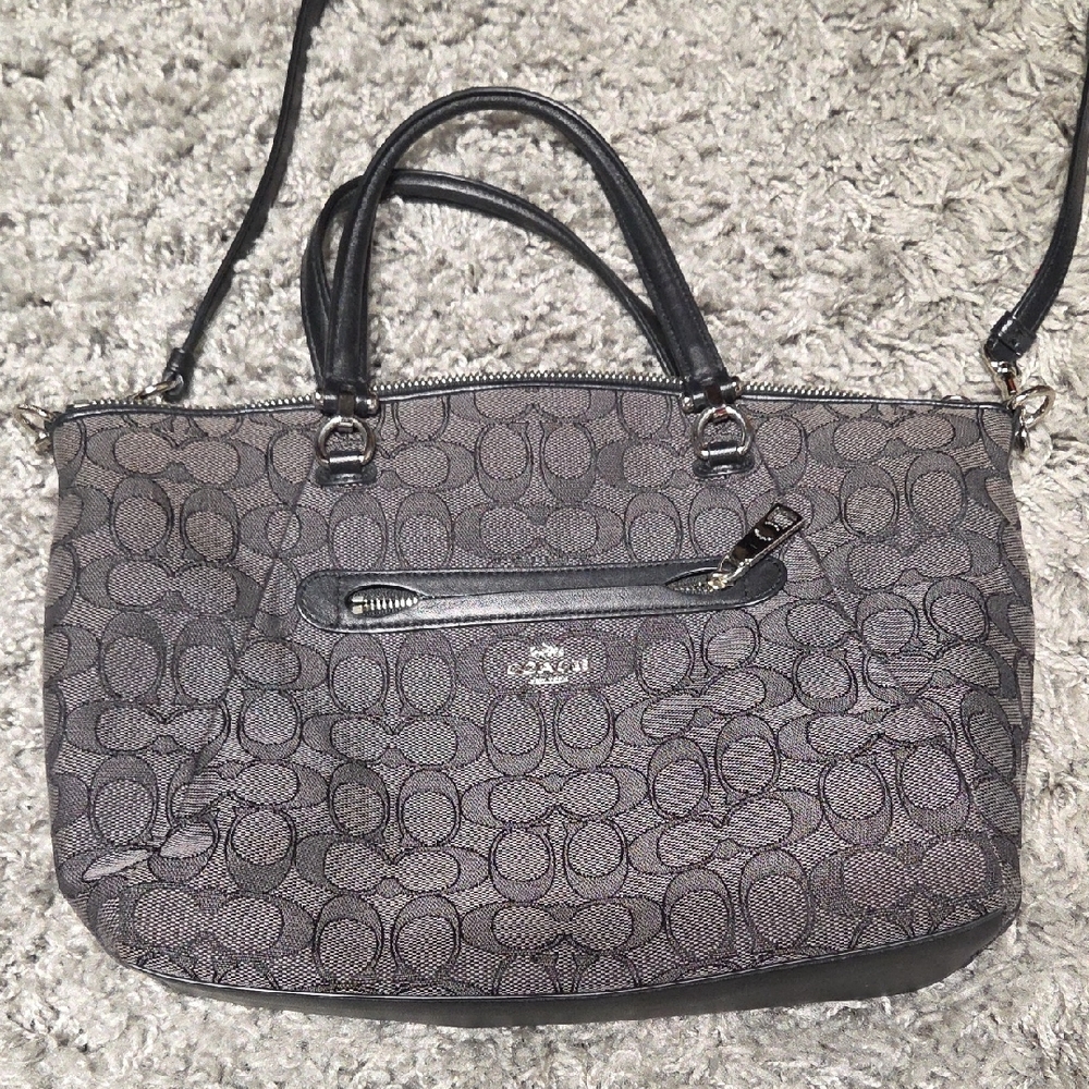 Coach Gray Signature Shoulder Bag